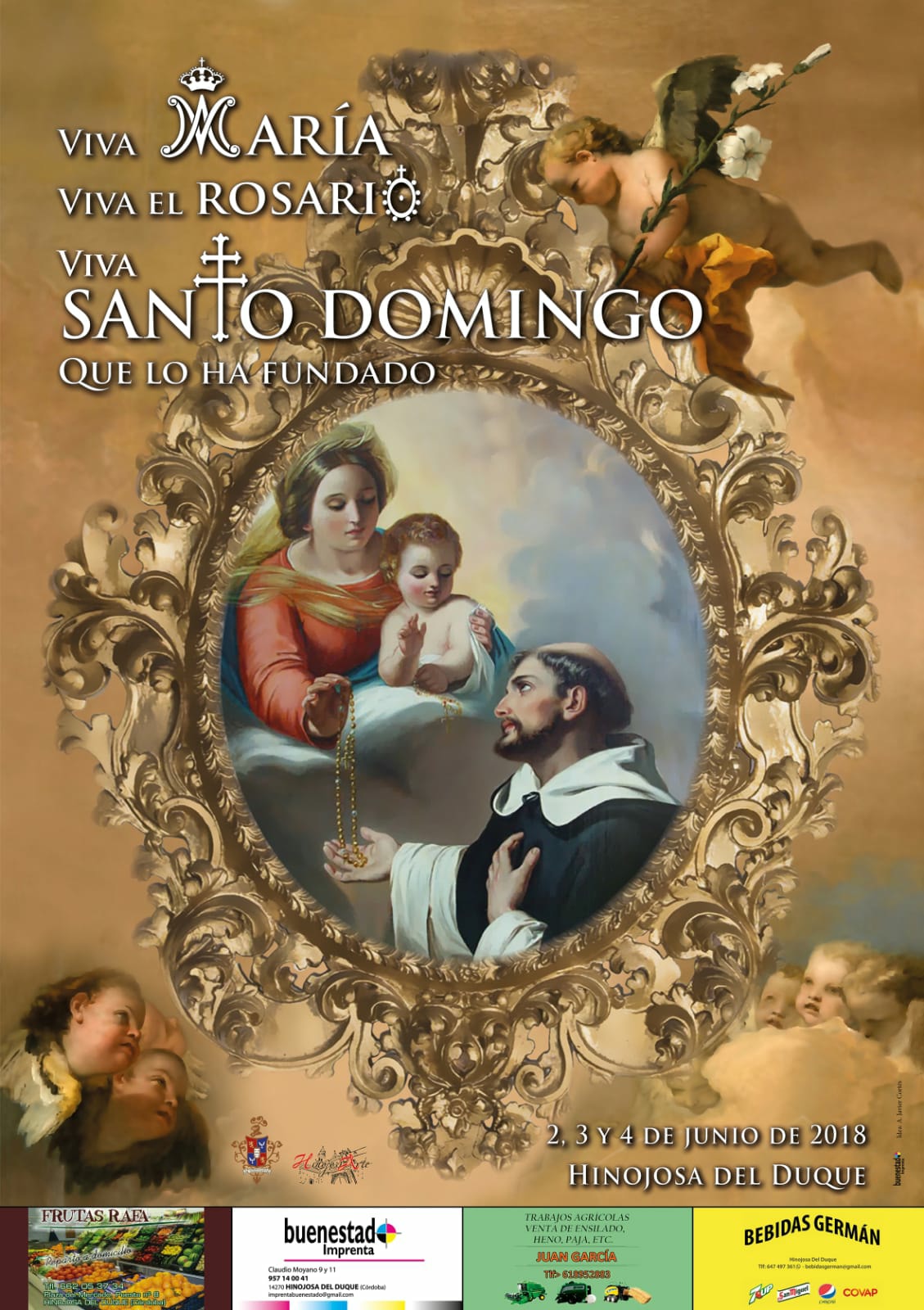 Cartel de Fiestas en honor de Santo Domnigo de Guzmán 2018